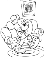 A coloring page of mickey mouse